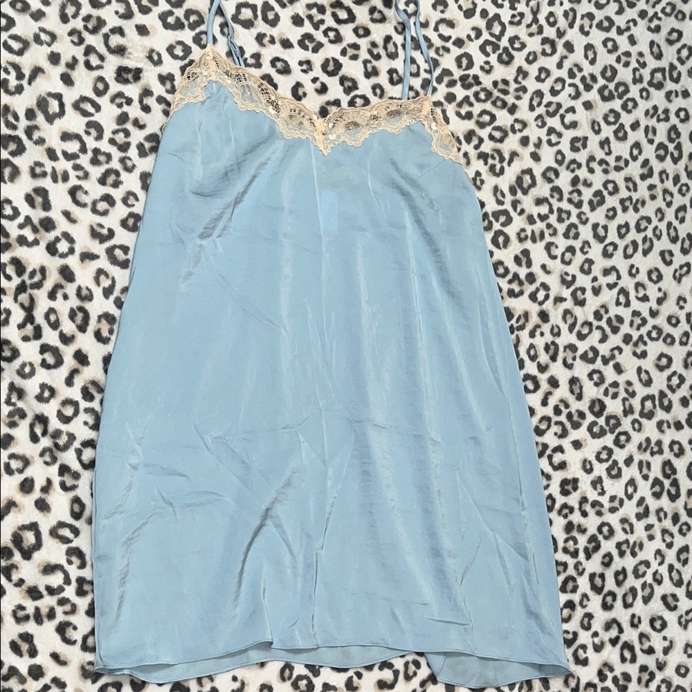 Secret Treasures Blue Chemise with Cream Lace